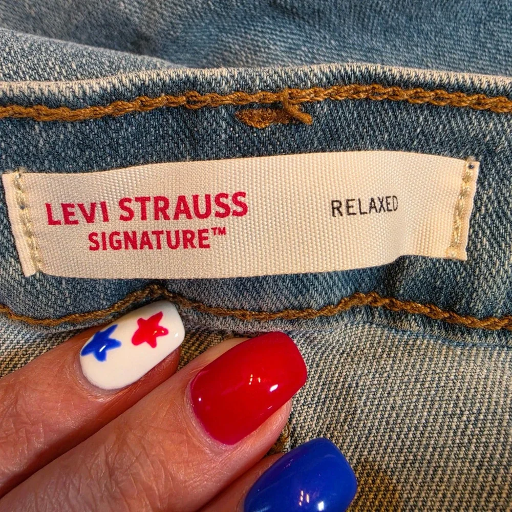 Levi Strauss Signature Mens Relaxed Fit Light Wash Jeans Blue W36 L30‎ Work Worn